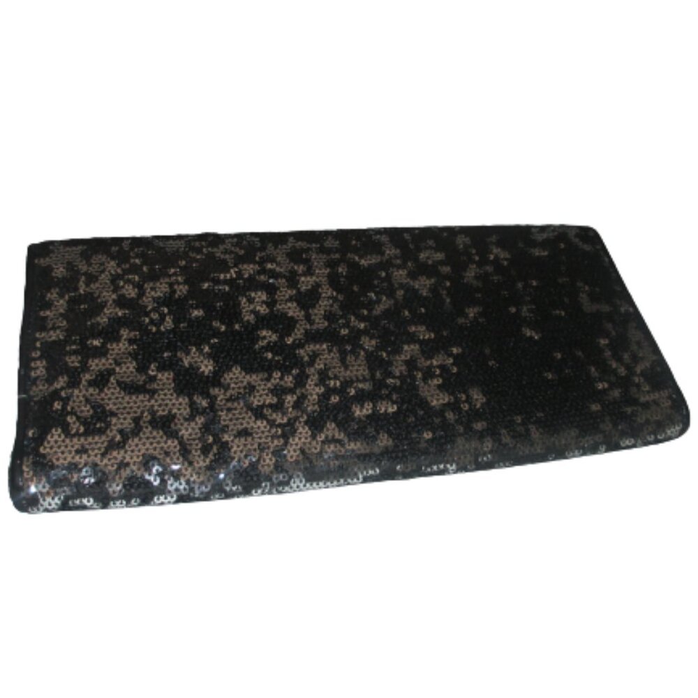 Big Bubba Black Silver Sequin Single Snap Gold Chain Big Bubba Bling Clutch